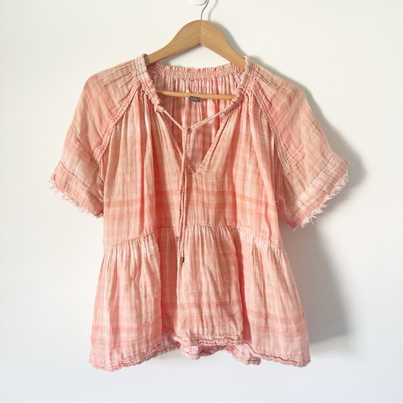 Anthropologie Pilcro and the Letterpress The Bette Babydoll Blouse Peach S - Picture 4 of 12